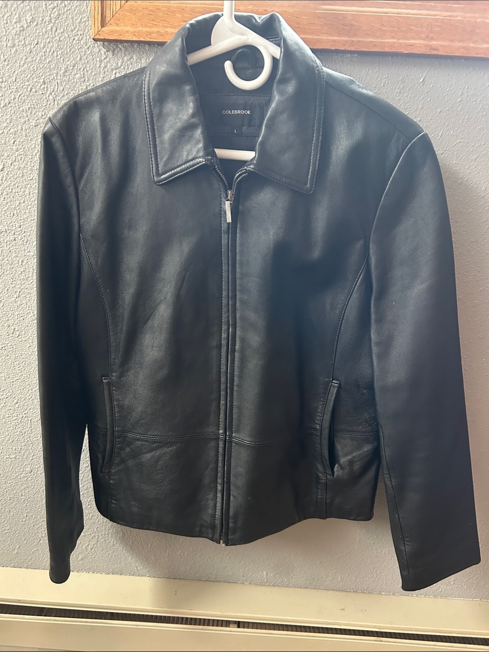 Colebrook Soft Geniune Leather Zip-Front Jacket Size L